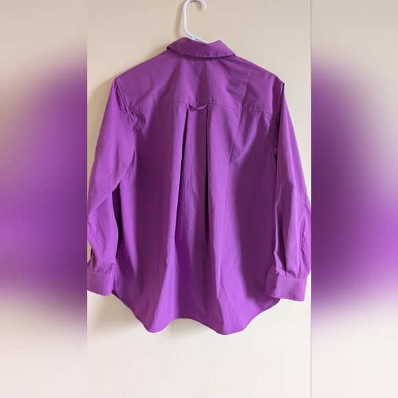 Athleta Oversized Poplin Shirt Purple, Size XXS - Picture 8 of 8